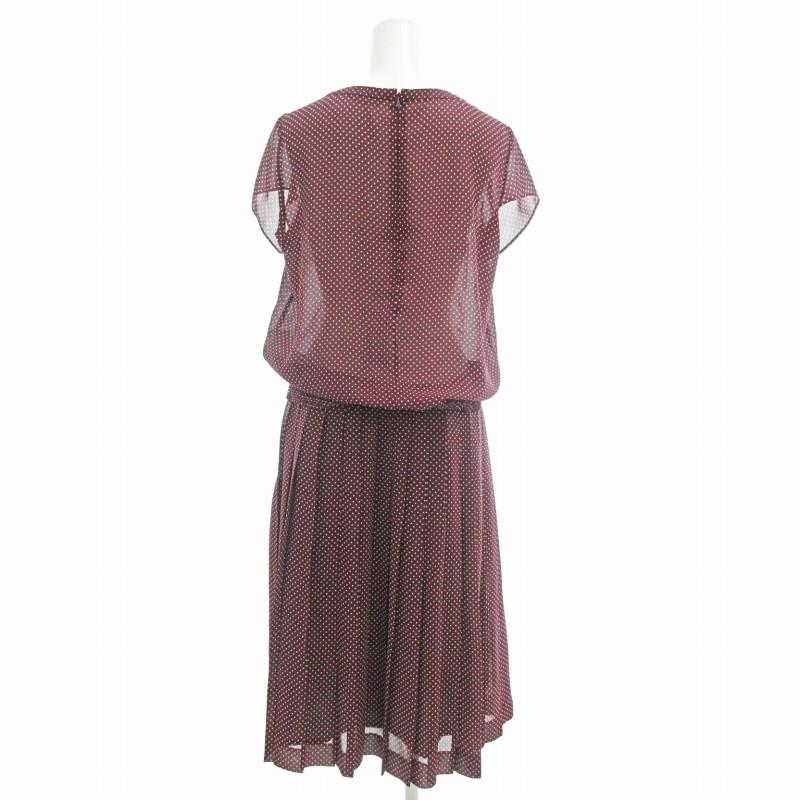 アマカ AMACA セットアップ 半袖ブラウス プリーツスカート ドット柄  