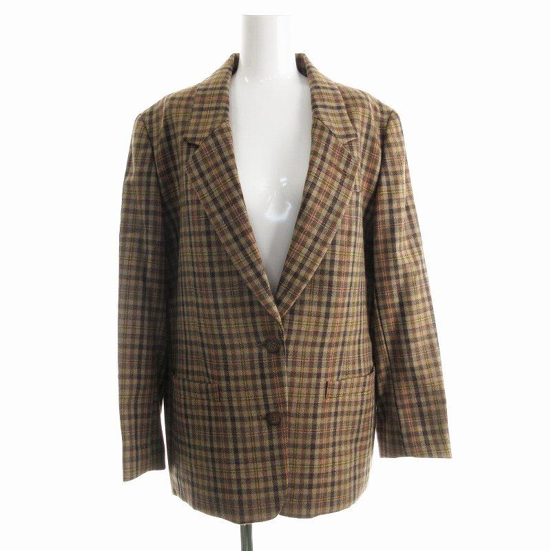 iCB　未使用　ウールチェック　ライトジャケット　千鳥柄　ダブルボタン iCB未使用ウールチェックライトジャケット千鳥柄ダブルボタン