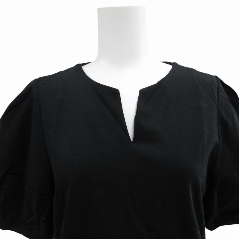 極美品 M-PREMIER パフスリーブ カットソー ブラウス エムプルミエ エムプルミエ M-Premier スリットネックパフスリーブカットソー