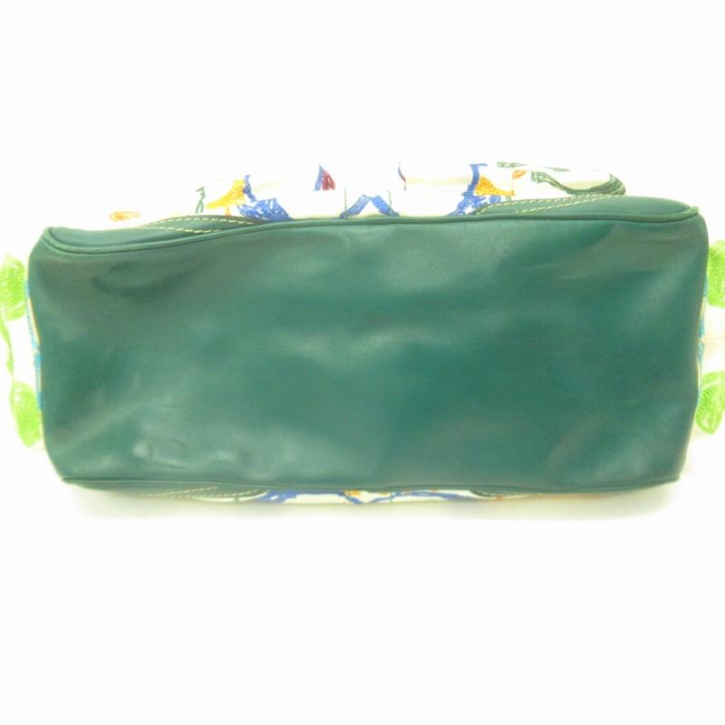 COACH（コーチ） ハンドバッグ 手持ち キャンバス ゴールド金具 緑