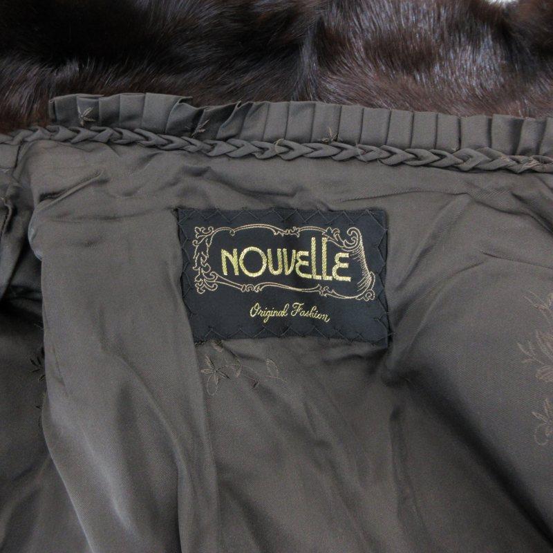 ヌーベル NOUBELLE 毛皮コート ミドル ミンク 前留 茶 ブラウン /SS 
