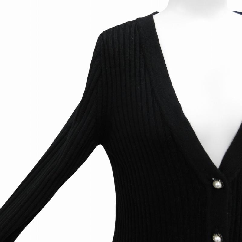 FOXEY 黒 コットン　ショートジャケット ビジューボタン　38 フォクシー FOXEY 黒 コットン ショートジャケット ビジューボタン 38