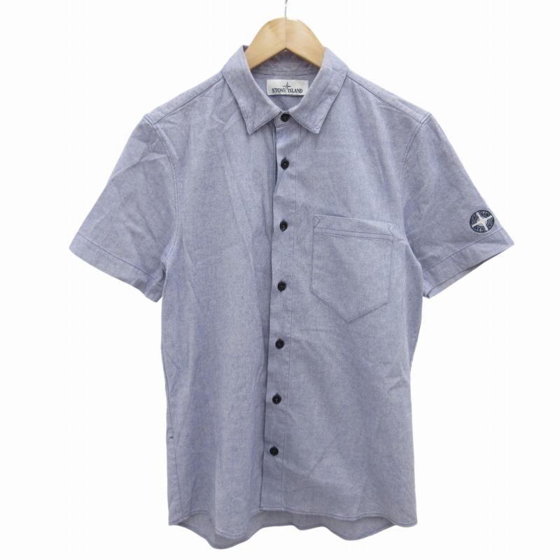 ストーンアイランド STONE ISLAND シャツ カジュアル ロゴ刺繍 半袖 S  