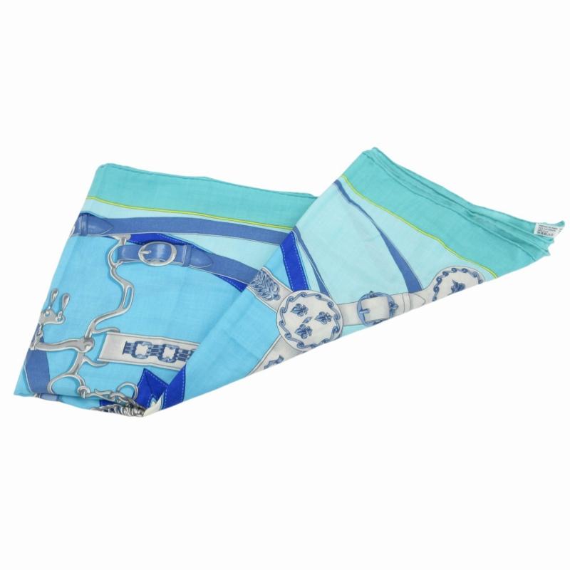 エルメス カレジェアン『朝の散歩』　カシシル　バンダナ　140 １回短時間使用 HERMES エルメス カレジェアン140