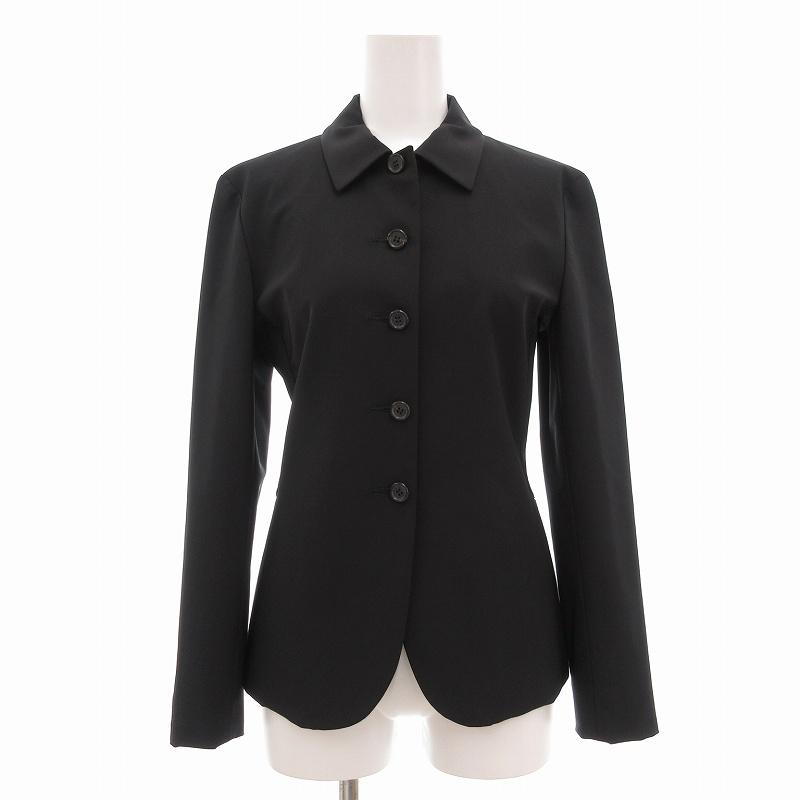本物 プラダ エナメル パイピング ジャケット ブレザー 38 黒 PRADA