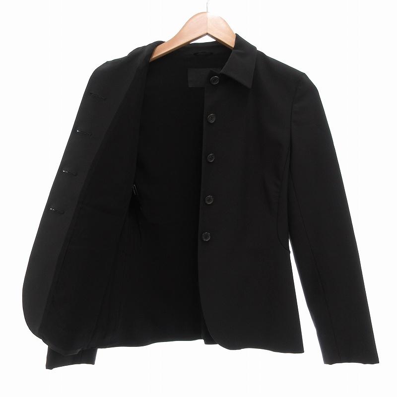 本物 プラダ エナメル パイピング ジャケット ブレザー 38 黒 PRADA