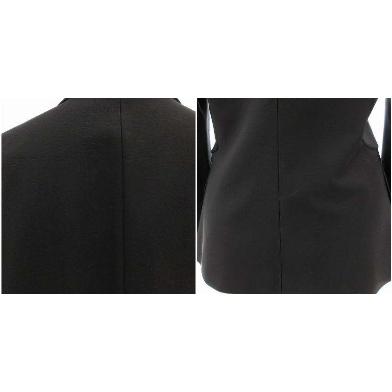 本物 プラダ エナメル パイピング ジャケット ブレザー 38 黒 PRADA