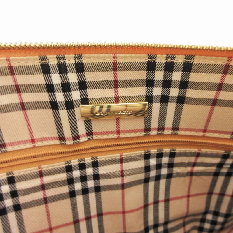 BURBERRY レザー トートバッグ キャメル 裏地 ノバチェック バーバリー