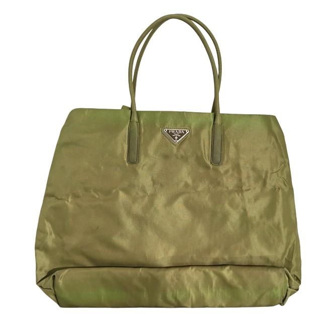 PRADA プラダ トートバッグ 手持ち 三角プレート ナイロン 緑 グリーン  