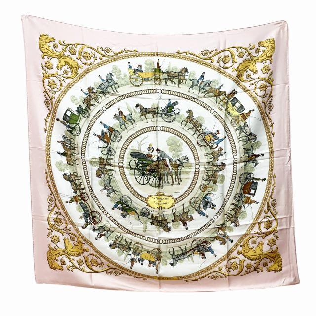 HERMES　ロンシャンへの散歩　ミニ スカーフ HERMES カレ 90 LA PROMENADE DE LONGCHAMPS / ロンシャンへの
