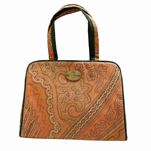 ETRO（エトロ） 美品 ポーチ ミニバッグ ペイズリー柄 総柄 茶 