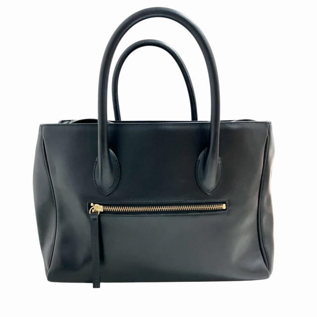 VASICの黒のレザー ハンドバッグ ヴァジック VASIC ハンドバッグ 手提げカバン レザー 皮革 黒