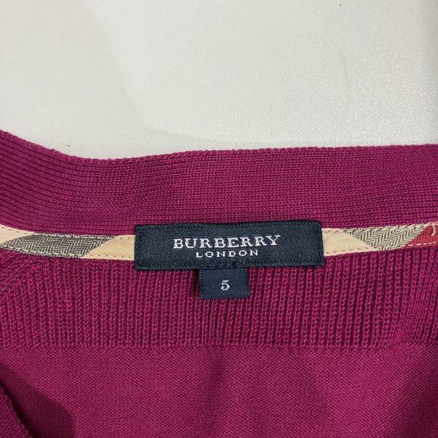 【極美品】BURBERRY LONDON カーディガン ニット 刺繍ロゴ 4 バーバリー ロンドン BURBERRY LONDON 美品 ニット カーディガン