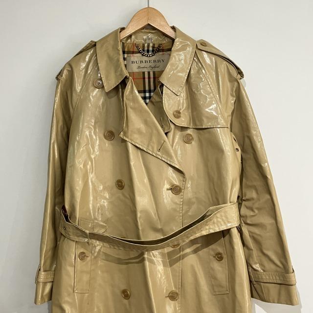 バーバリー BURBERRY トレンチコート ロング丈 ノバチェック PVC 42 L