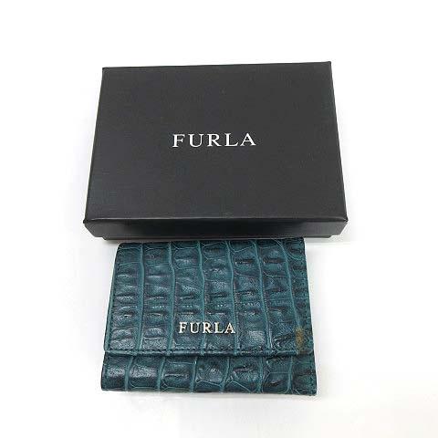 FURLA（フルラ） 三つ折り 財布 ウォレット レザー クロコ型押し