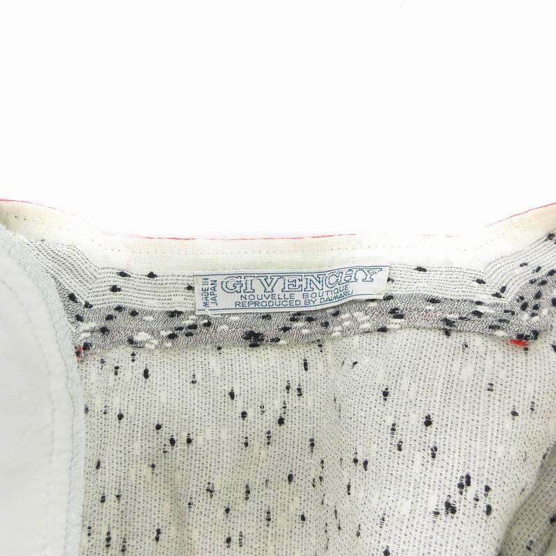 ジバンシィ GIVENCHY ノーカラージャケット リネン 総柄 ライン 8 XS 