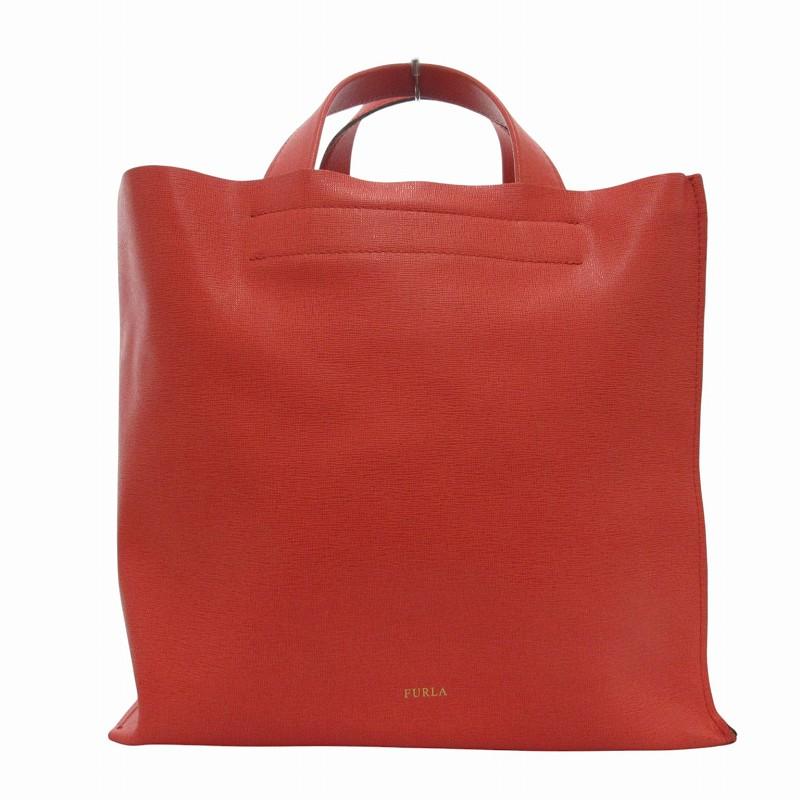 FURLA フルラ DIVIDE IT トートバッグ ハンド 手提げ ロゴ 赤 レッド 