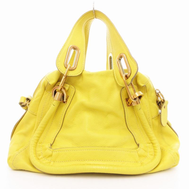 Chloe（クロエ） パラティ ハンドバッグ ショルダー 2WAY レザー 黄
