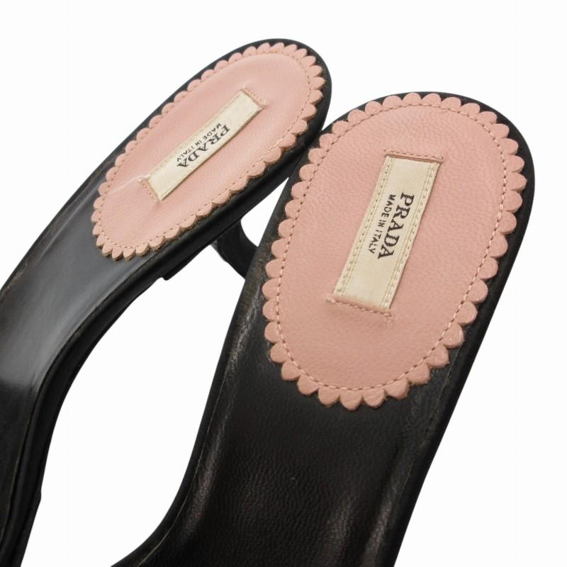 PRADA（プラダ） ミュール シューズ ヒール ビーズ リボン ビジュー