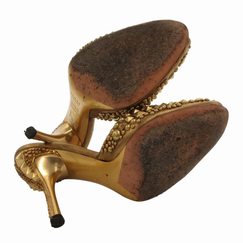 GUCCI（グッチ） ミュール シューズ ヒール スタッズ デザイン装飾 34