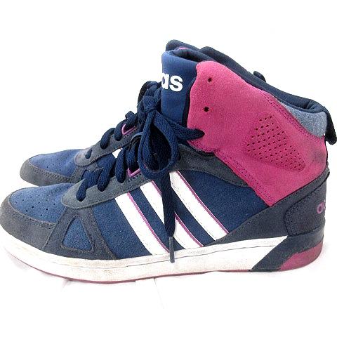 adidas アディダス NEO スニーカー ハイカット 24.5 紺 ネイビー adidas アディダス NEO スニーカー ハイカット 24.5 紺 ネイビー