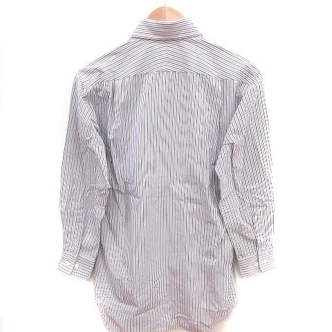 dunhill（ダンヒル） シャツ 長袖 ストライプ 38-80 M 白 ホワイト 青