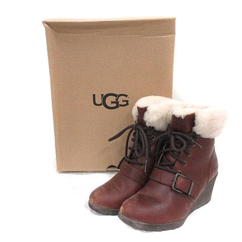 UGG アグキャメルファー付きショートブーツ22cm