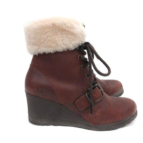 UGG アグキャメルファー付きショートブーツ22cm