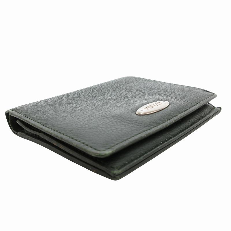 ケンゾー KENZO 2つ折り財布 ウォレット コインケース ロゴ金具 レザー 