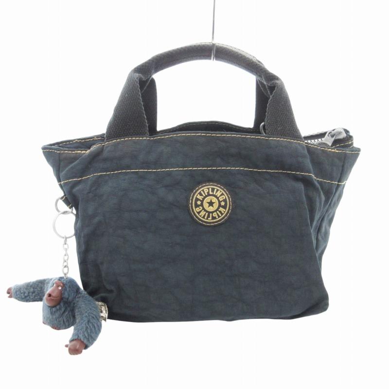 キプリング KIPLING ミニハンドバッグ トート ロゴ チャーム付  
