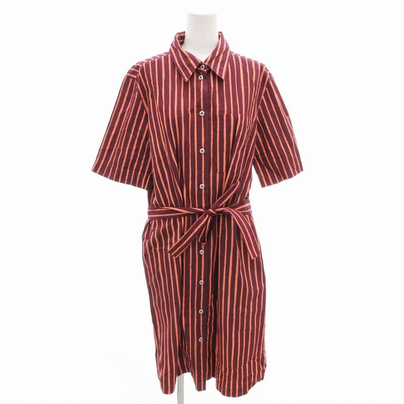 マリメッコ marimekko シャツワンピース ウエストリボン 半袖