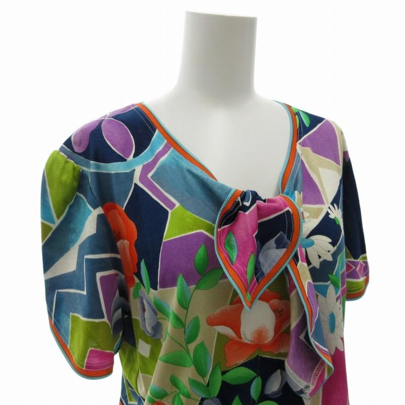 レオナール LEONARD FASHION カットソー Tシャツ リボン 総柄 花柄 