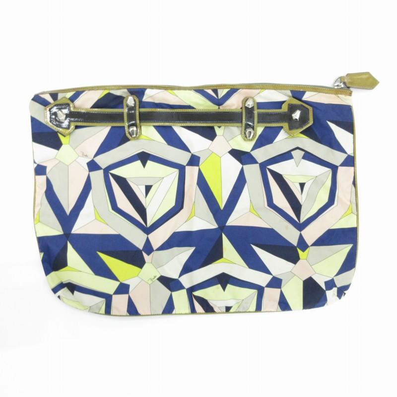 エミリオプッチ EMILIO PUCCI ハンドバッグ トート 総柄 ナイロン 切替  