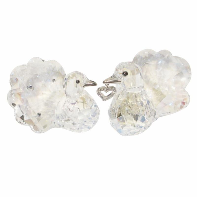 スワロフスキー 置物 オブジェ キジバト 『Love Turtledoves』 スワロフスキー SWAROVSKI 美品 Love Turtledoves キジバト 鳩 1143415