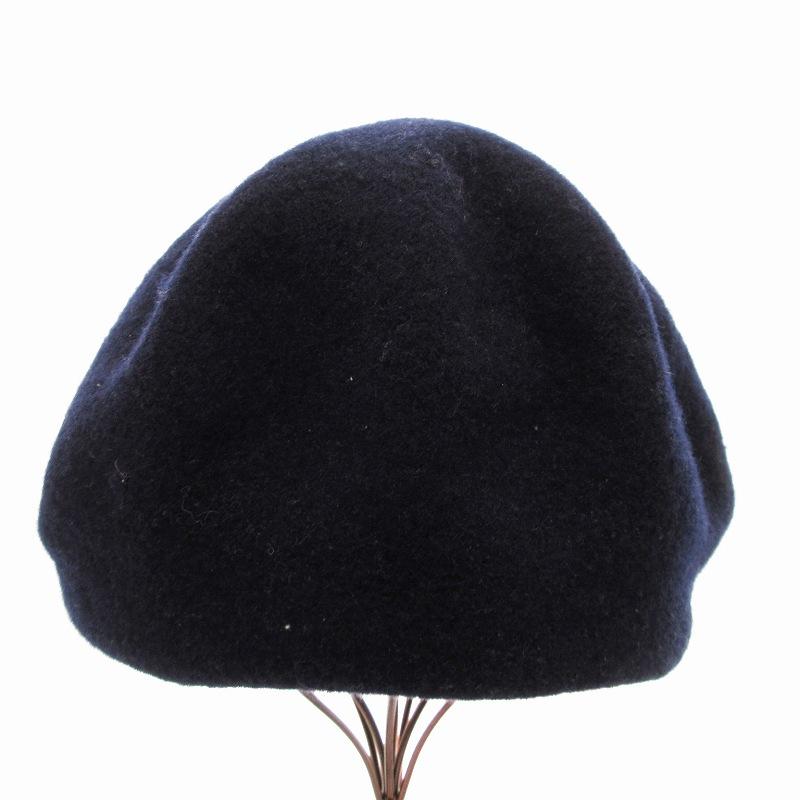 CA4LA ベレー帽ネイビー ストローベレー帽 リボン付き