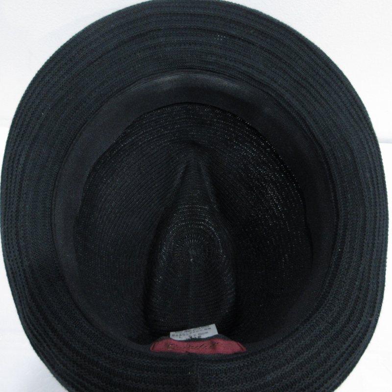 ボルサリーノ Borsalino 中折れ帽子 ハット 編み込み リボン 黒