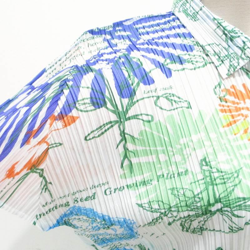 プリーツプリーズ PLEATS PLEASE イッセイミヤケ 美品 07SS シャツ 花