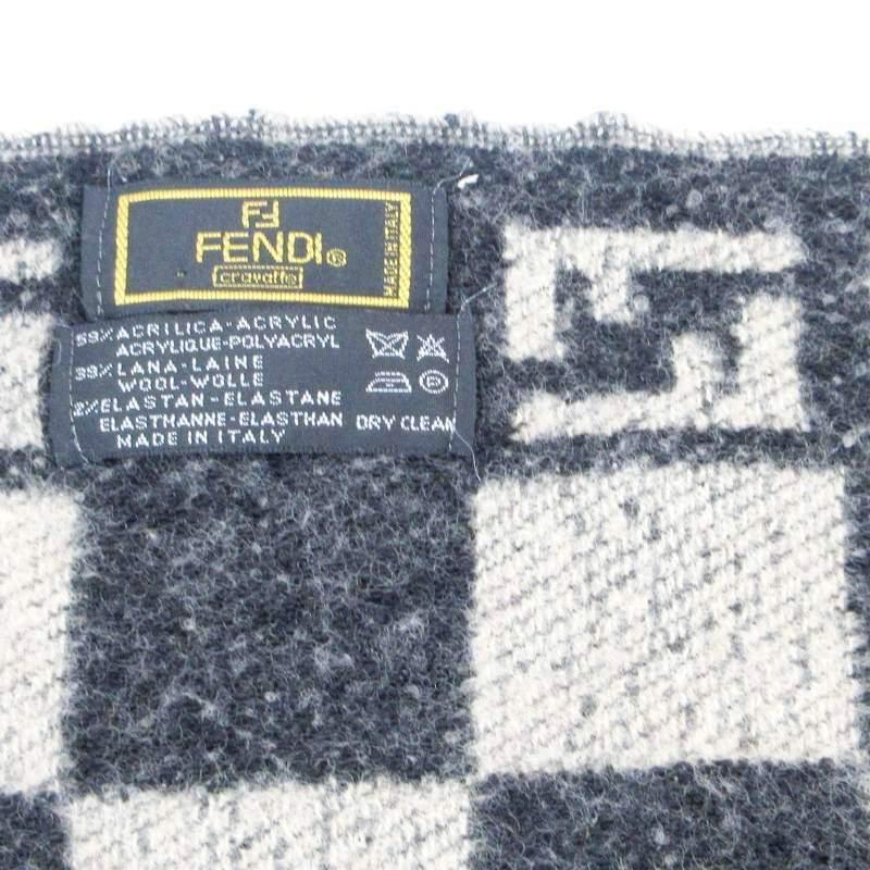 FENDI フェンディ cravatte マフラー ズッカ柄 ロゴ チェック フリンジ  