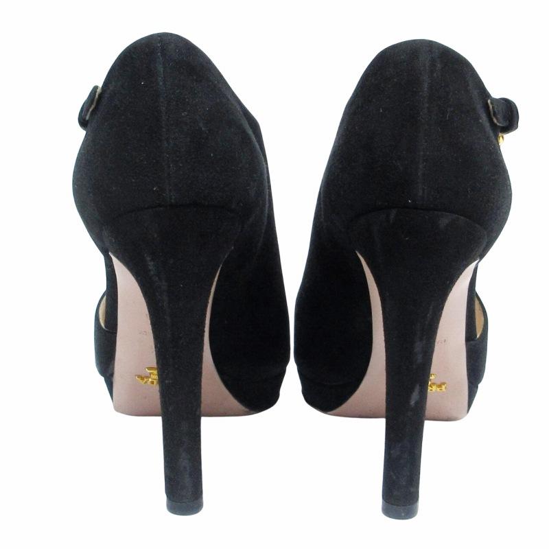 PRADA（プラダ） ブーティ スエード レザー ストラップ ハイヒール