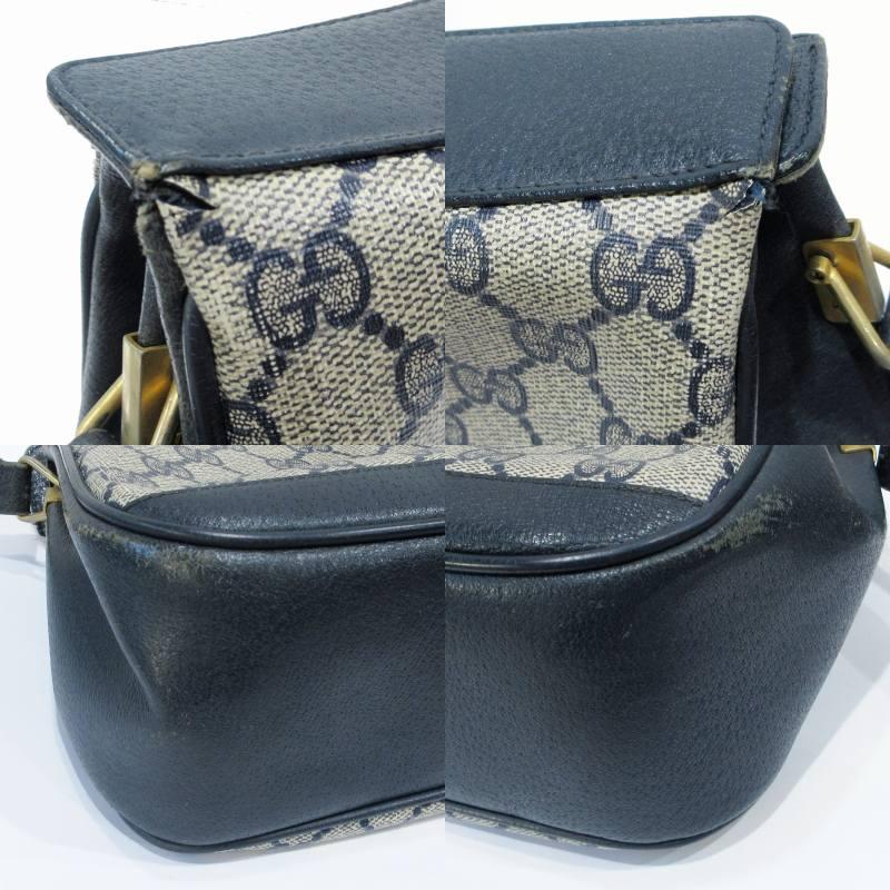 オールドグッチショルダーバッグインターロッキングGG ネイビーGUCCI