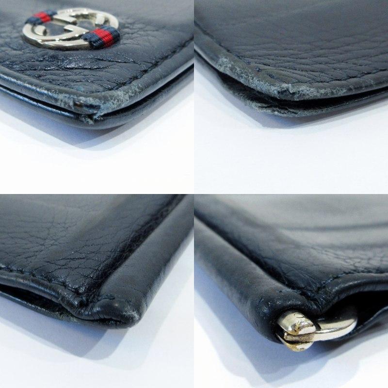 GUCCI ネイビー レザー マネークリップ GUCCI ネイビー レザー マネークリップ
