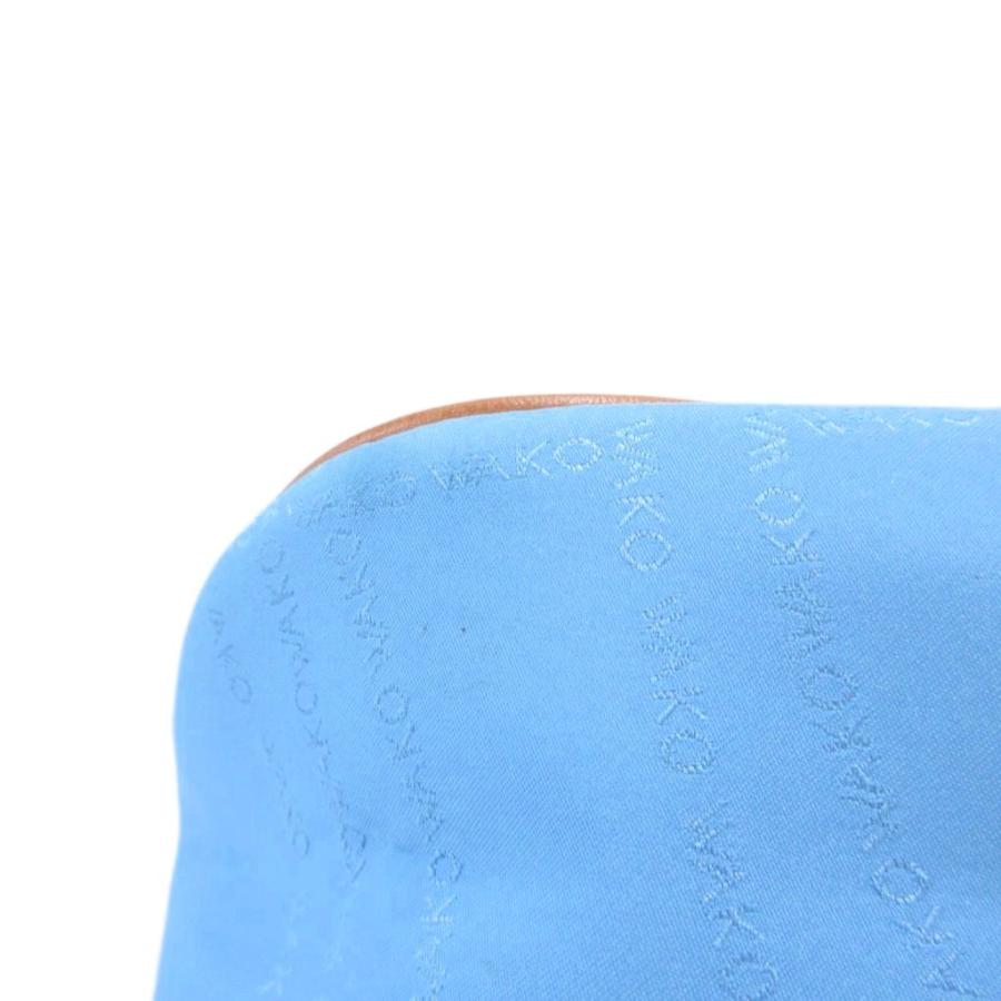 銀座和光 WAKO ショルダーバッグ ロゴ柄 肩掛けカバン 青 ブルー 茶