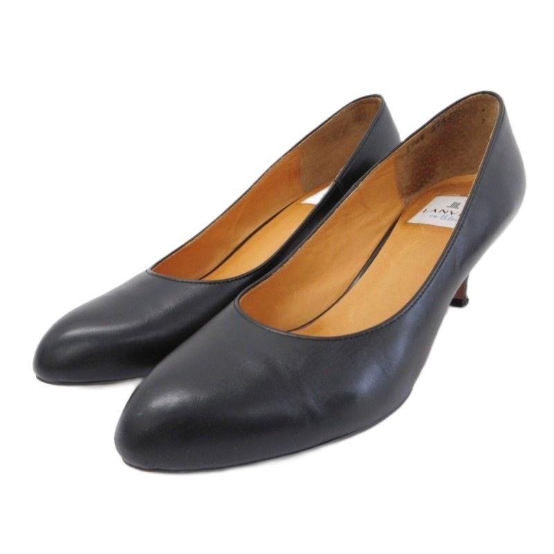 ランバン ヒールLANVIN en Blue リボン パンプス ヒール ランバン 23.5cm