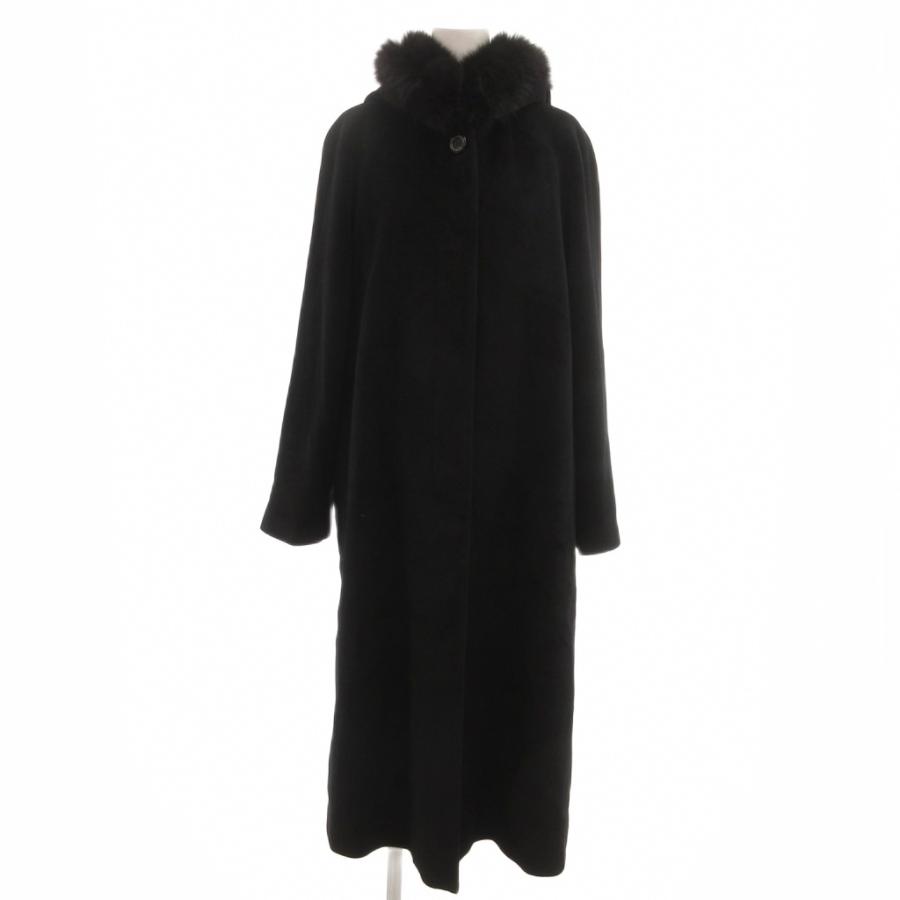 グレース GRACE ファーコート ロング アンゴラ 比翼仕立て 9AR 黒