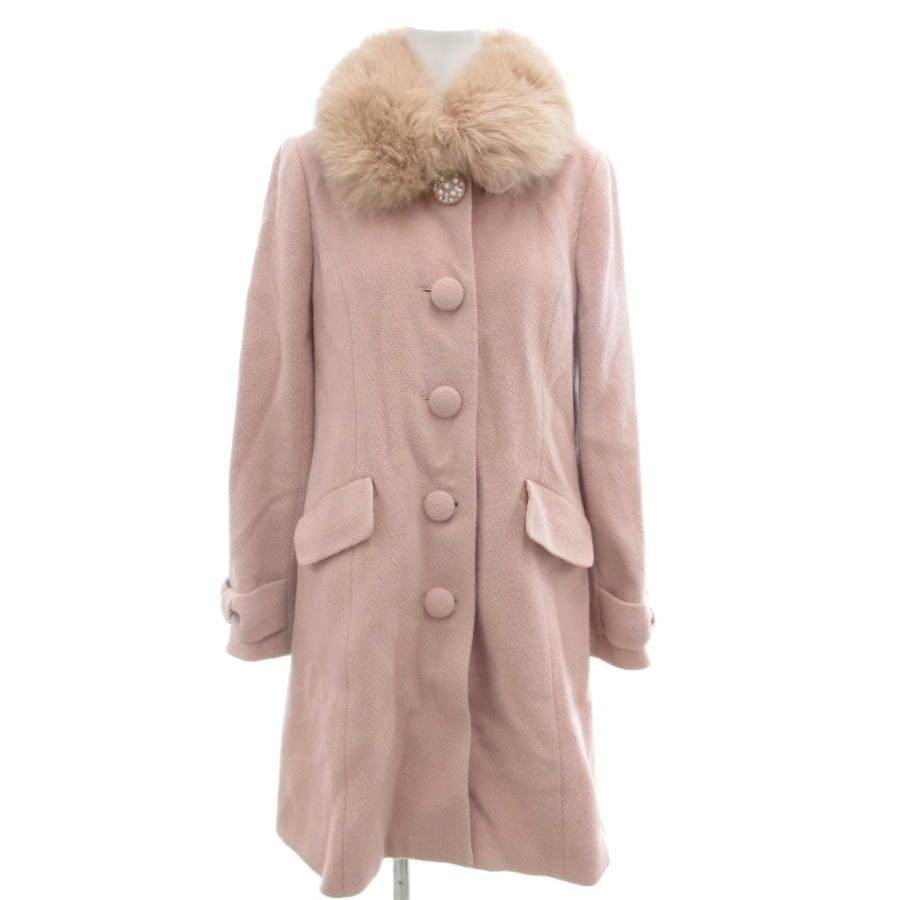 レッセパッセ LAISSE PASSE コート 36 ピンク ファー付き ビジュー /RG