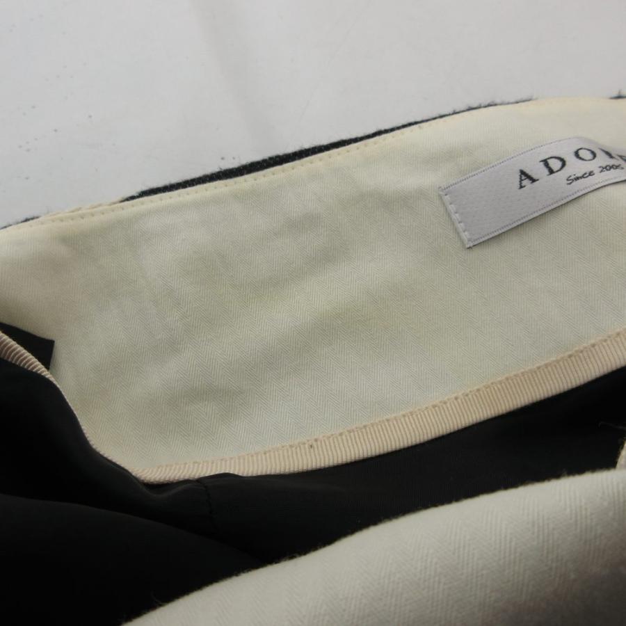 アドーア ADORE スカート 38 黒 ブラック 斜めストライプ柄