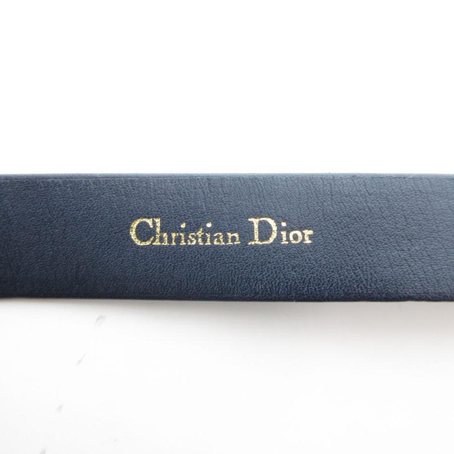 Christian Dior ディオール ベルト ロゴ ネイビー　紺色　バックル Christian Dior（クリスチャン・ディオール） ベルト バックル レザー