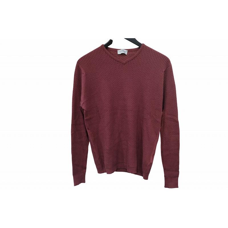 ジョンスメドレー JOHN SMEDLEY セーター ニット 長袖 L バーガンディ