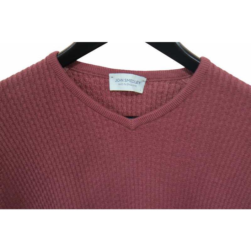 ジョンスメドレー JOHN SMEDLEY セーター ニット 長袖 L バーガンディ