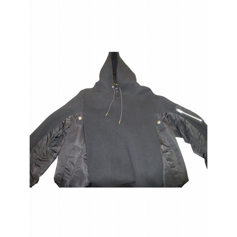 sacai サカイ フード　コート サイズ　2 ブラック　パーカー　ジャケット サカイ sacai パーカー メンズ : ブランド古着販売のベクトル - 通販